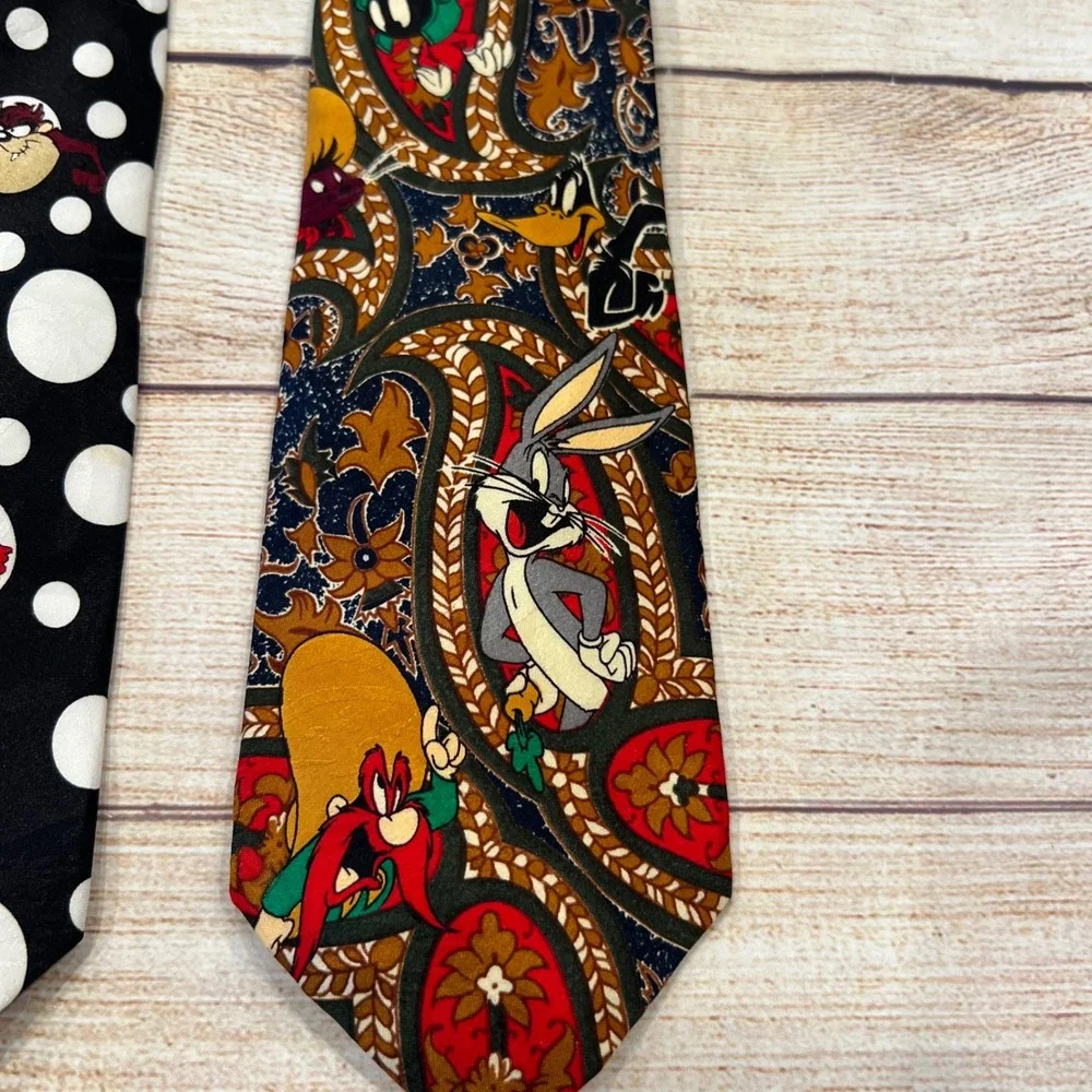 Vintage 90s Looney Tunes Bugs Bunny ‎ Marvin The Martian Neck Tie Lot Set